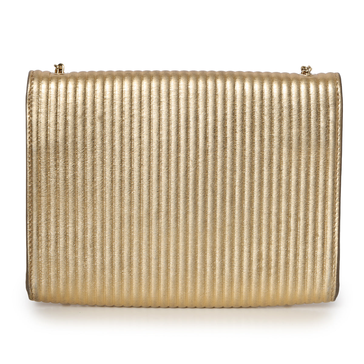 Gold Quilted Leather Vara Bow Crossbody Bag