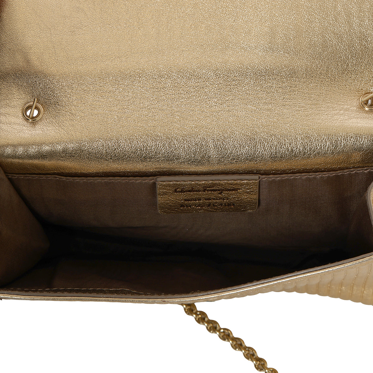 Gold Quilted Leather Vara Bow Crossbody Bag