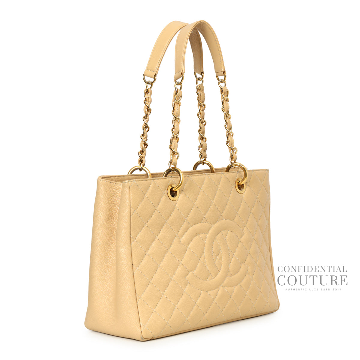Beige Grand Shopping Tote Bag