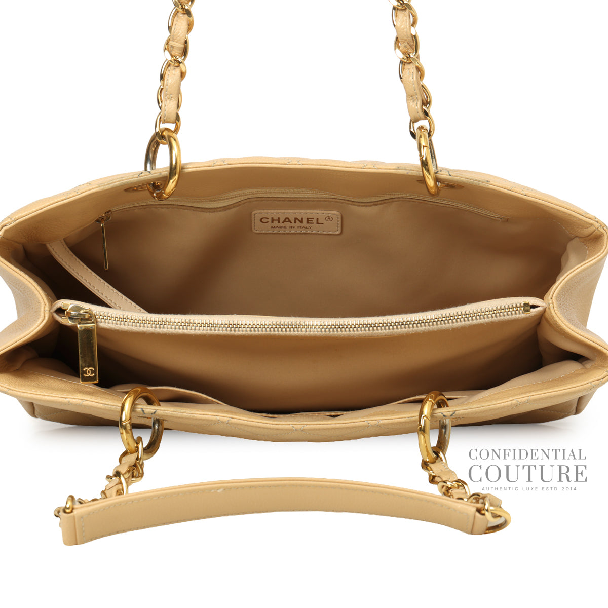 Beige Grand Shopping Tote Bag