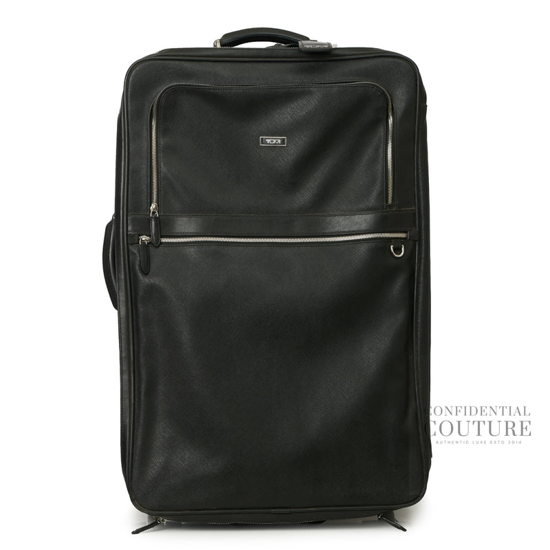 Tumi Alpha Black Saffiano Lux Carry-On Luggage