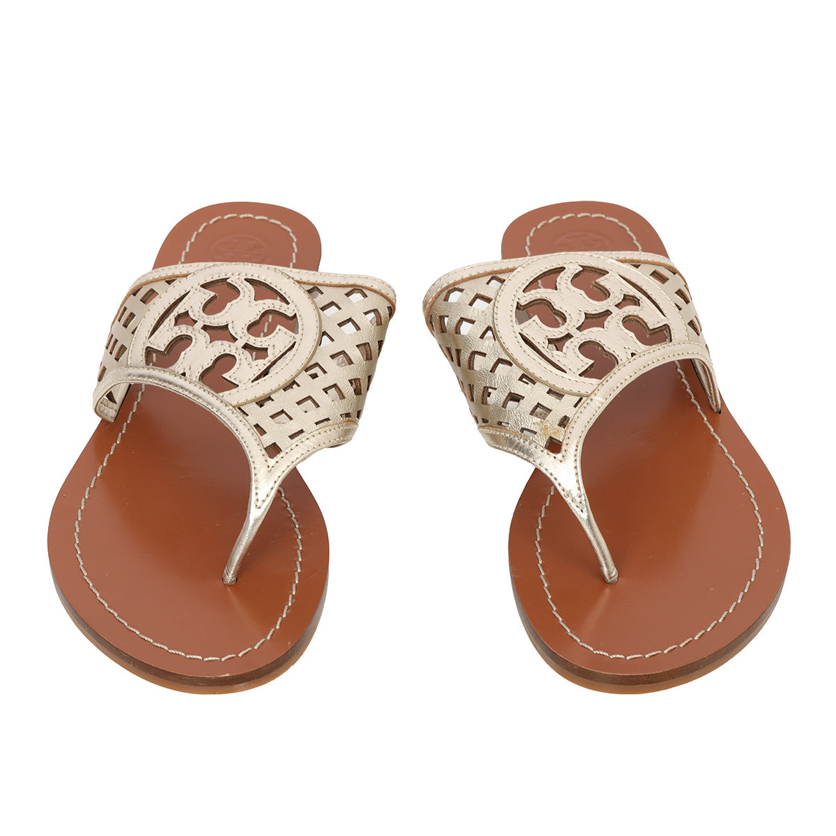 Metallic Leather Miller Sandals - 10.5