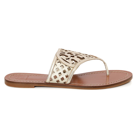 Metallic Leather Miller Sandals - 10.5