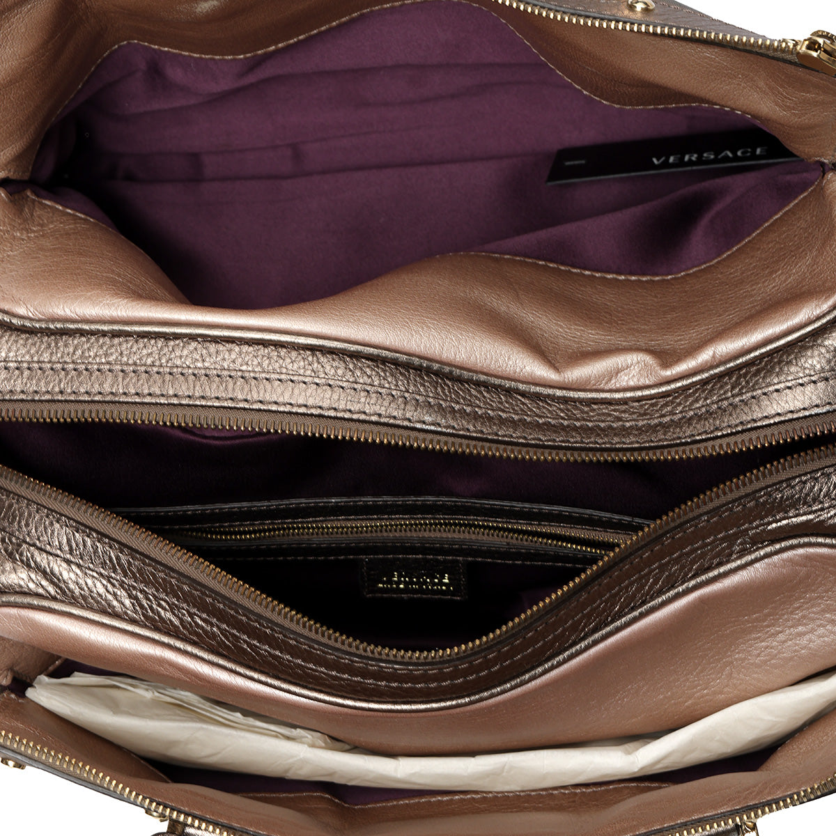 Grey Metallic Coated Fabric and Leather Snap Out Of It Satchel