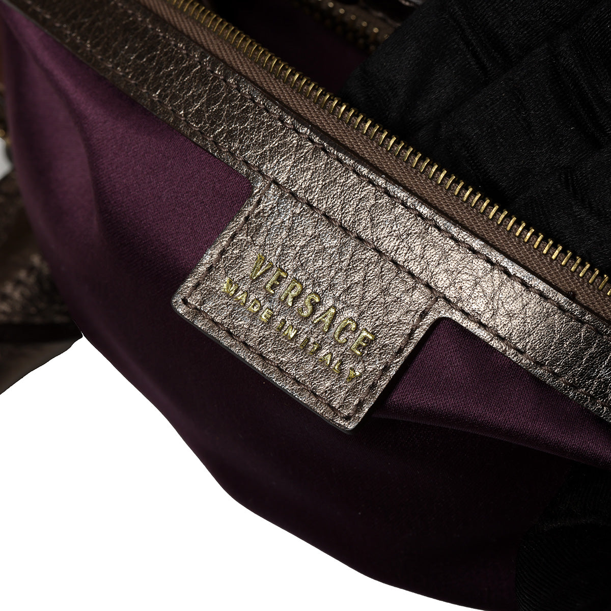 Grey Metallic Coated Fabric and Leather Snap Out Of It Satchel