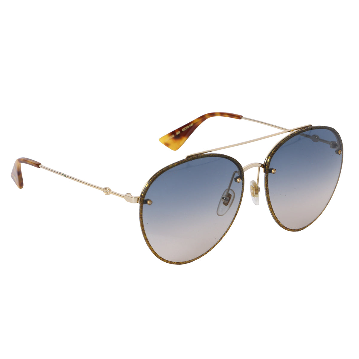 Bee Glitter Gold Rim Aviator Sunglasses