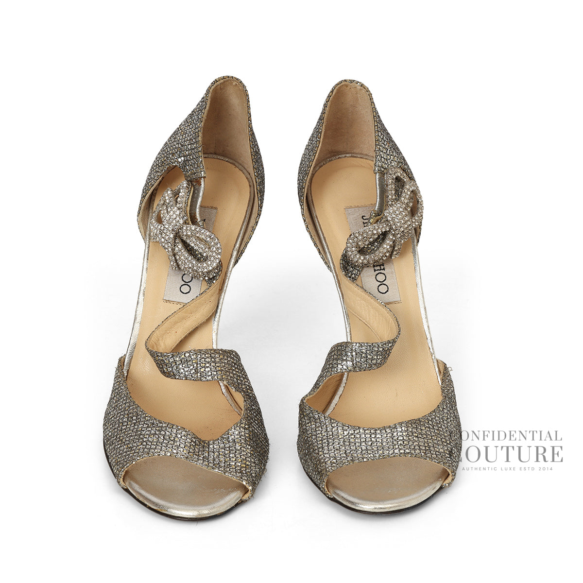 Silver Shimmer Ankle Strap Sandals EU 37 | UK 4 | US 7
