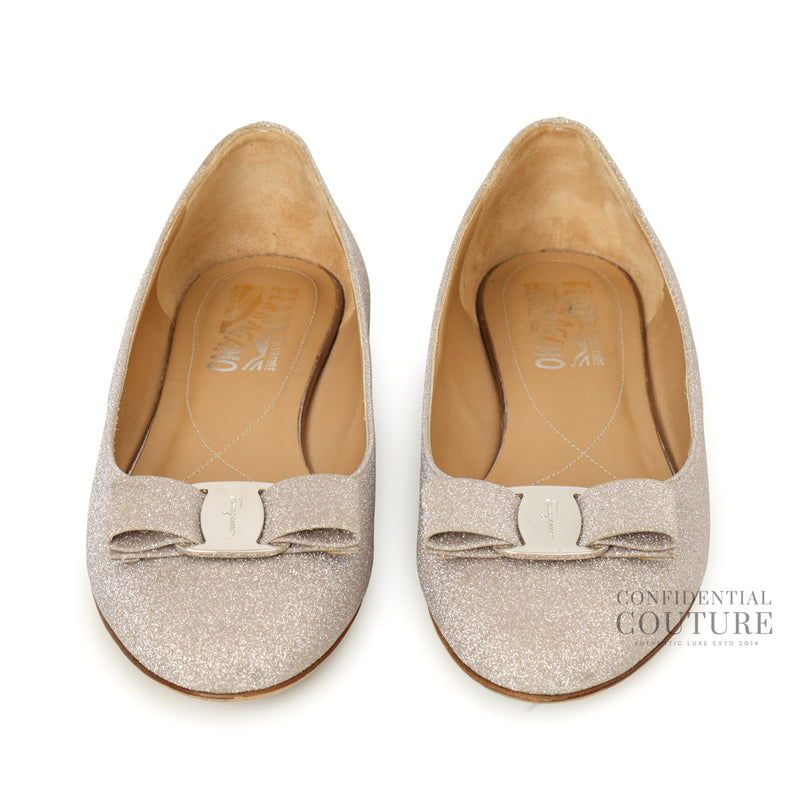  Pre-Owned Salvatore Ferragamo Vara Bow Ballet Pink Flats – Size 8.5