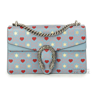 Limited Edition Blue Textured Leather Valentines Day Dionysus Small Shoulder Bag