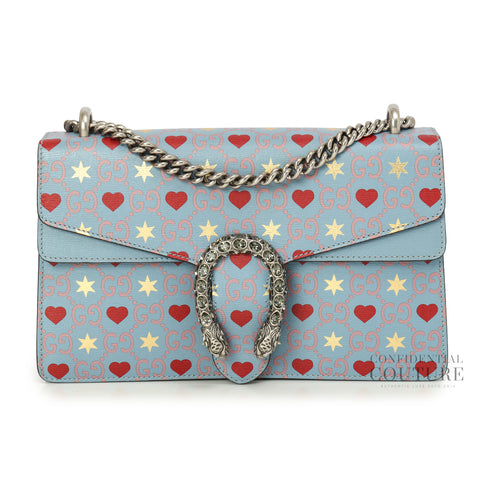 Limited Edition Blue Textured Leather Valentines Day Dionysus Small Shoulder Bag