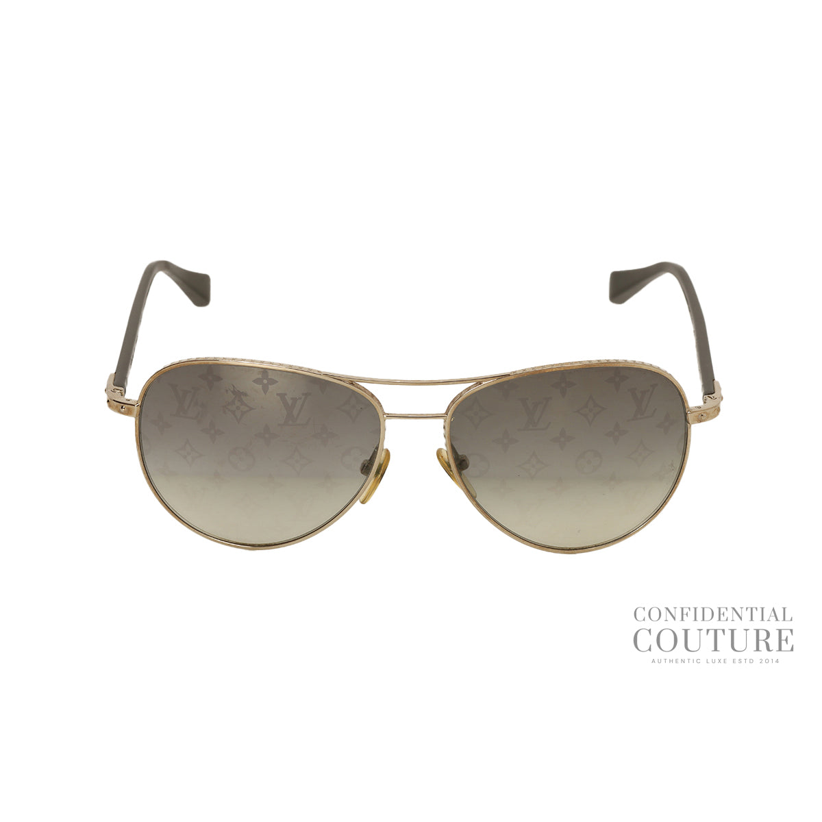 Dark Gun Monogram Pilot Light Sunglasses