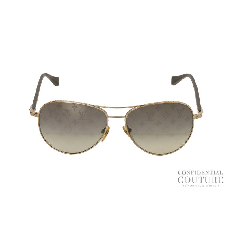 Dark Gun Monogram Pilot Light Sunglasses
