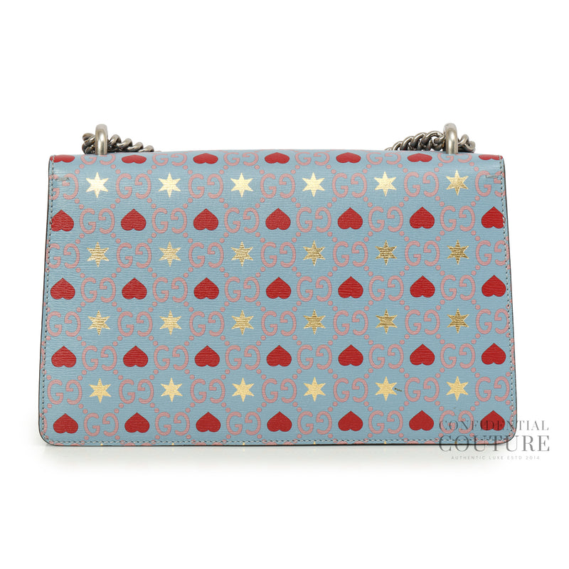 Limited Edition Blue Textured Leather Valentines Day Dionysus Small Shoulder Bag