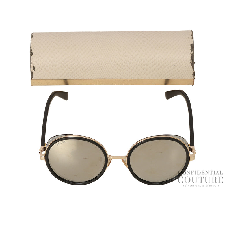 Pre loved Jimmy Choo Gold Tone Black Andie Sunglasses