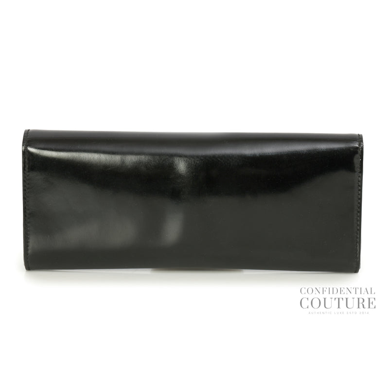 Black Patent Leather Buckle Clutch