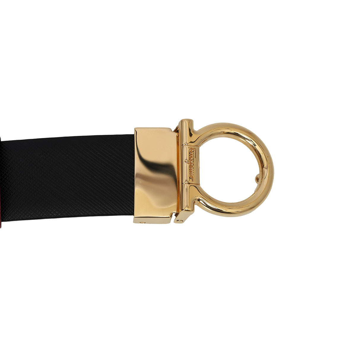 Black Saffiano Leather Reversible Belt
