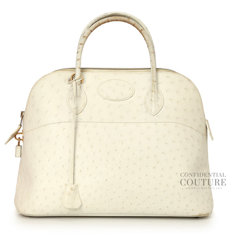 Bolide New White Ostrich Leather, GHW