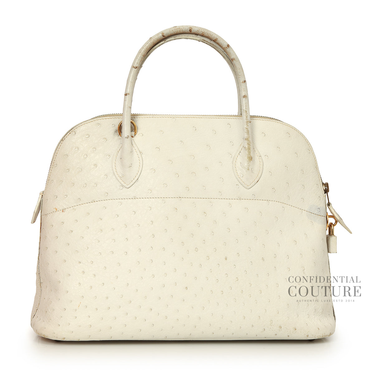 Bolide New White Ostrich Leather, GHW