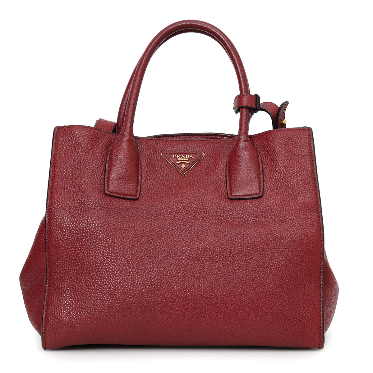 Burgundy Vitello Diano Pebbled Leather Medium Tote