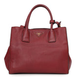 Burgundy Vitello Diano Pebbled Leather Medium Tote