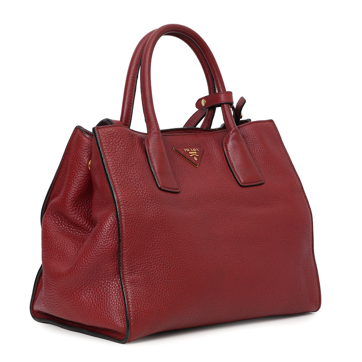 Burgundy Vitello Diano Pebbled Leather Medium Tote