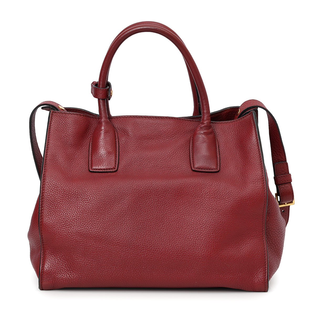 Burgundy Vitello Diano Pebbled Leather Medium Tote