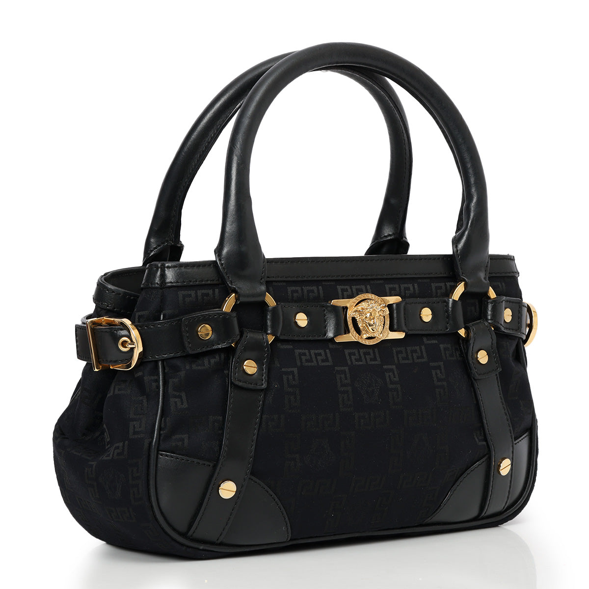 Black Nylon La Medusa Hand Bag