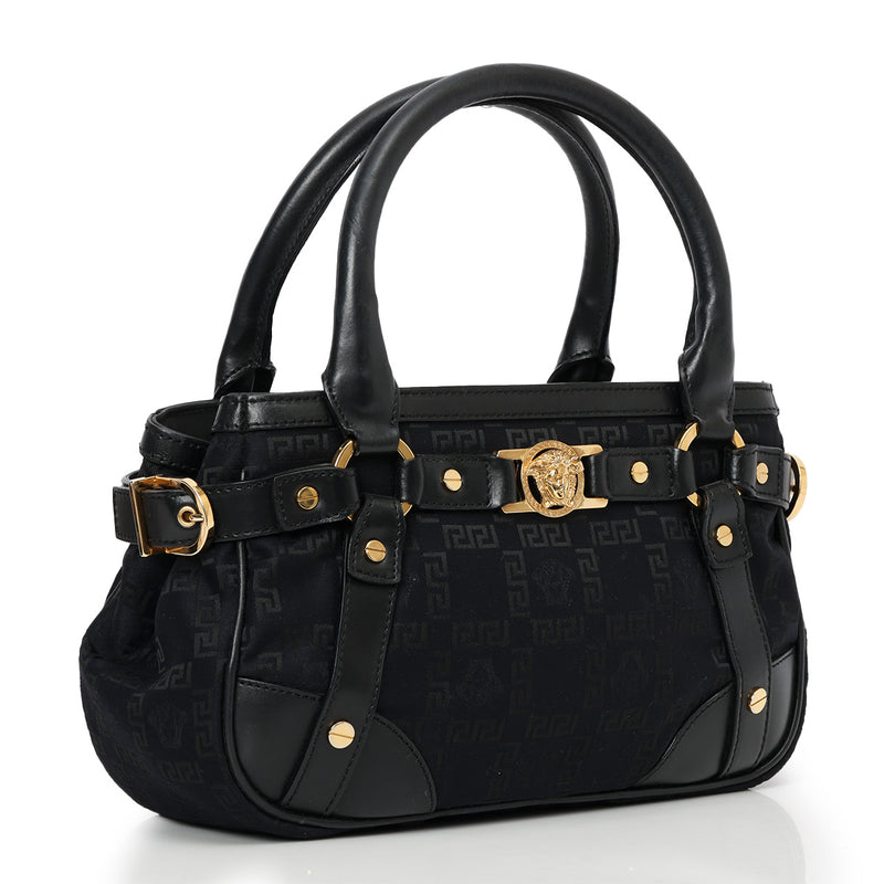 Black Nylon La Medusa Hand Bag