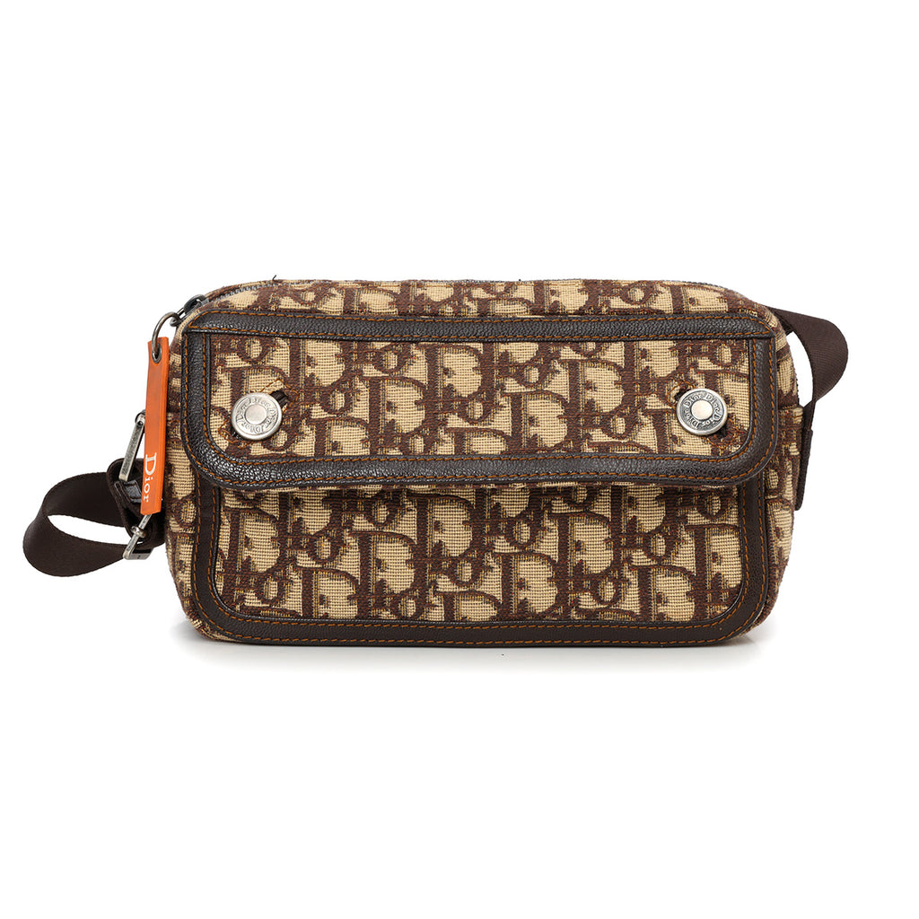 Shop Preloved Dior Beige/Brown Oblique Canvas Shoulder Bag – 100