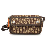 Beige/Brown Oblique Canvas Shoulder Bag