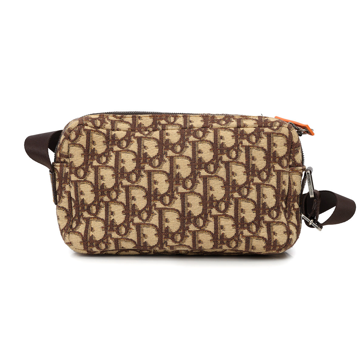 Beige/Brown Oblique Canvas Shoulder Bag