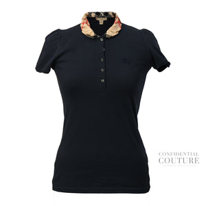 Dark Blue Cotton Polo T-Shirt | M