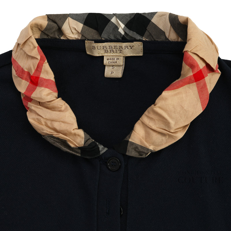 Dark Blue Cotton Polo T-Shirt | M