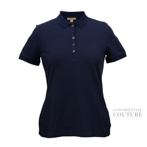 Brit Dark Navy Contrast Collar Detail T-Shirt | S