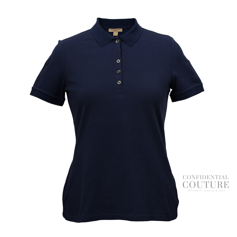 Brit Dark Navy Contrast Collar Detail T-Shirt | S