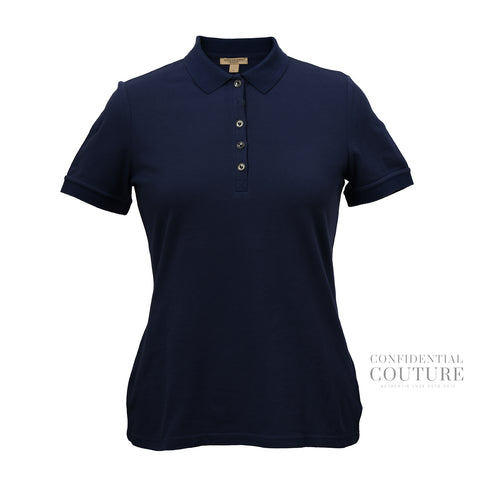 Brit Dark Navy Contrast Collar Detail T-Shirt | S