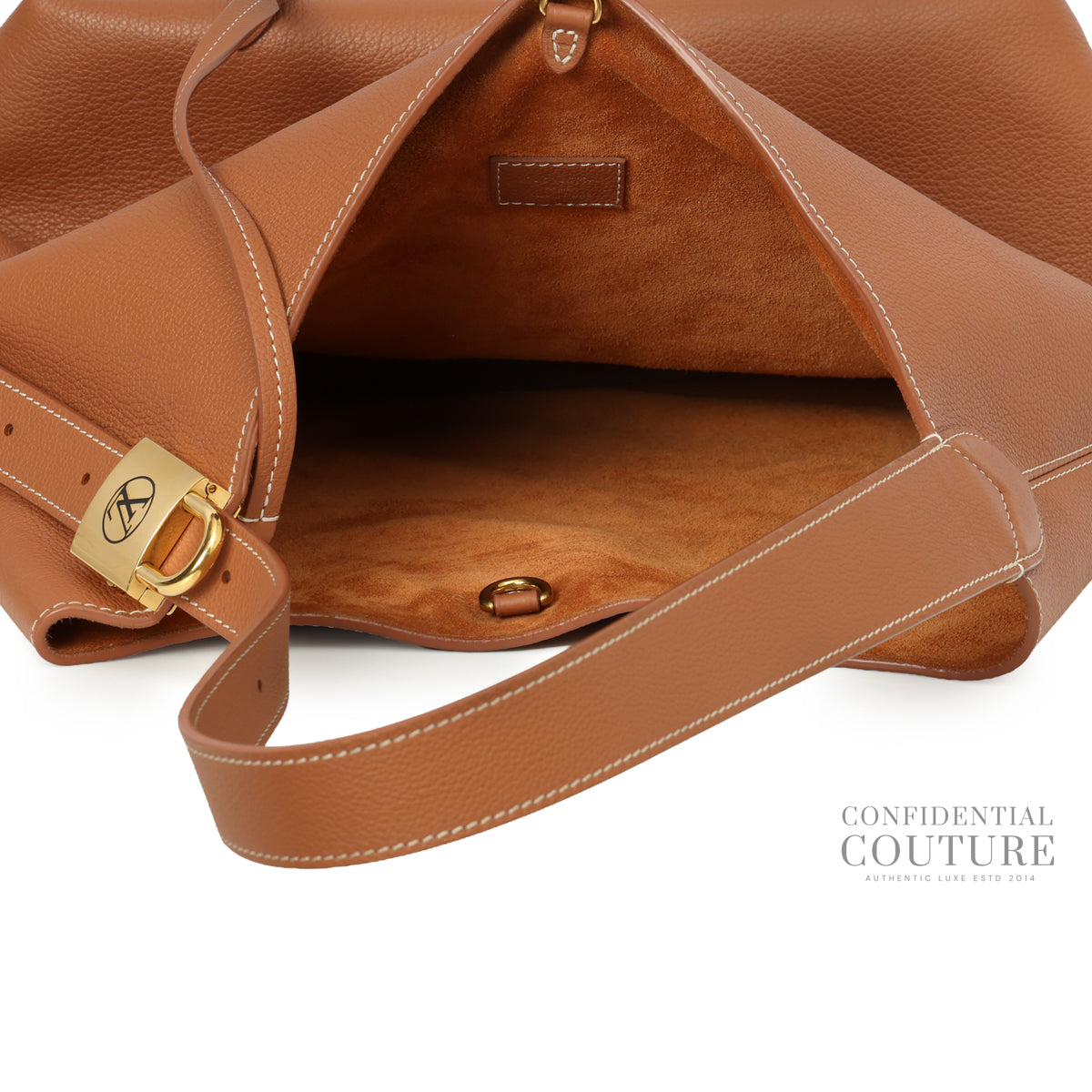 Cognac Brown Low Key Hobo Bag MM