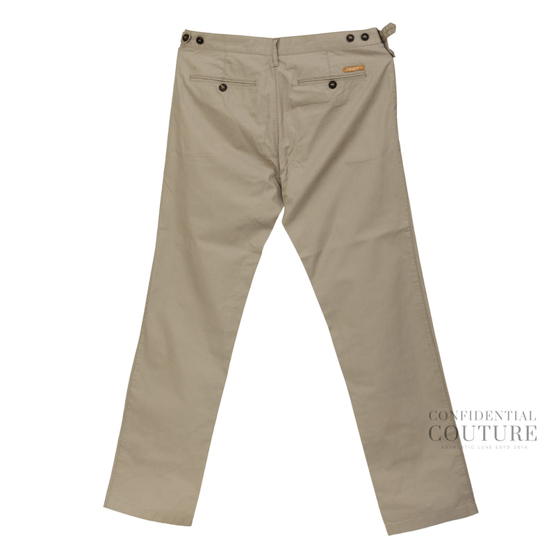 Beige Straight Fit Trousers | L