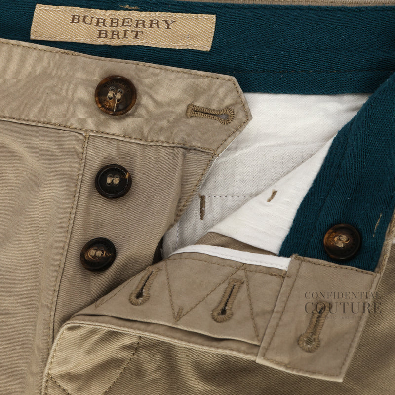 Beige Straight Fit Trousers | L