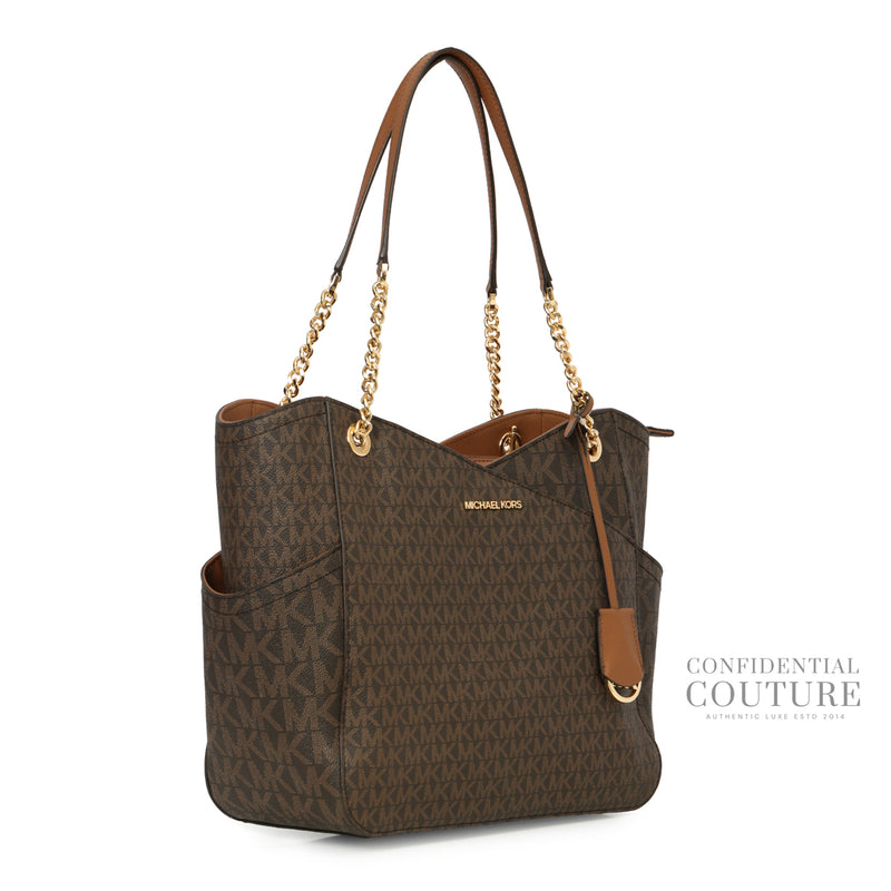 Brown Monogram Jet Set Tote Bag
