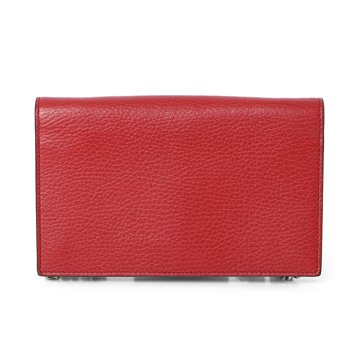 GG interlocking leather wallet-on-chain red shoulder bag