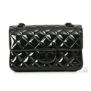 Black Quilted Patent Leather Reissue 2.55 Mini So Black Flap Bag