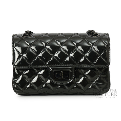 Black Quilted Patent Leather Reissue 2.55 Mini So Black Flap Bag
