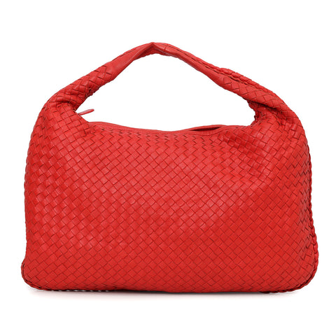 Red Intrecciato Medium Hobo Bag