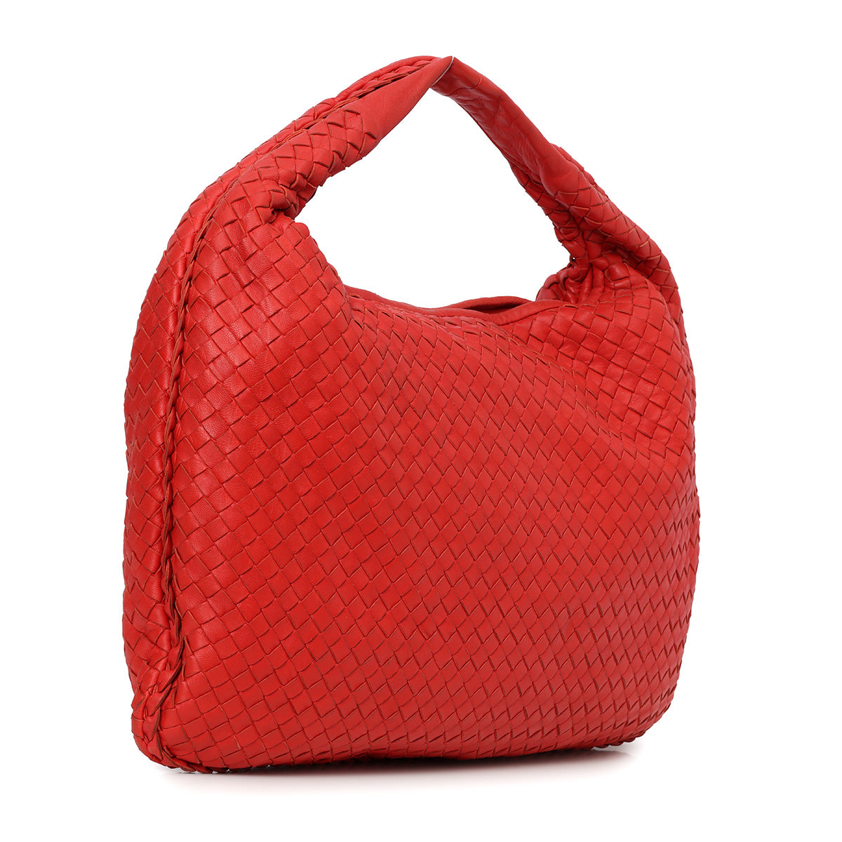 Red Intrecciato Medium Hobo Bag