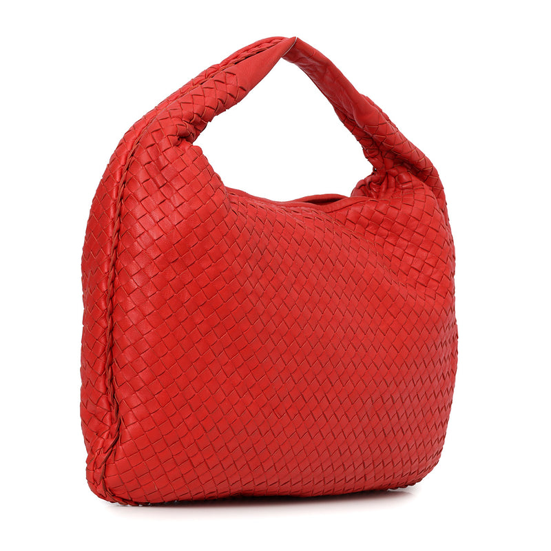 Red Intrecciato Medium Hobo Bag
