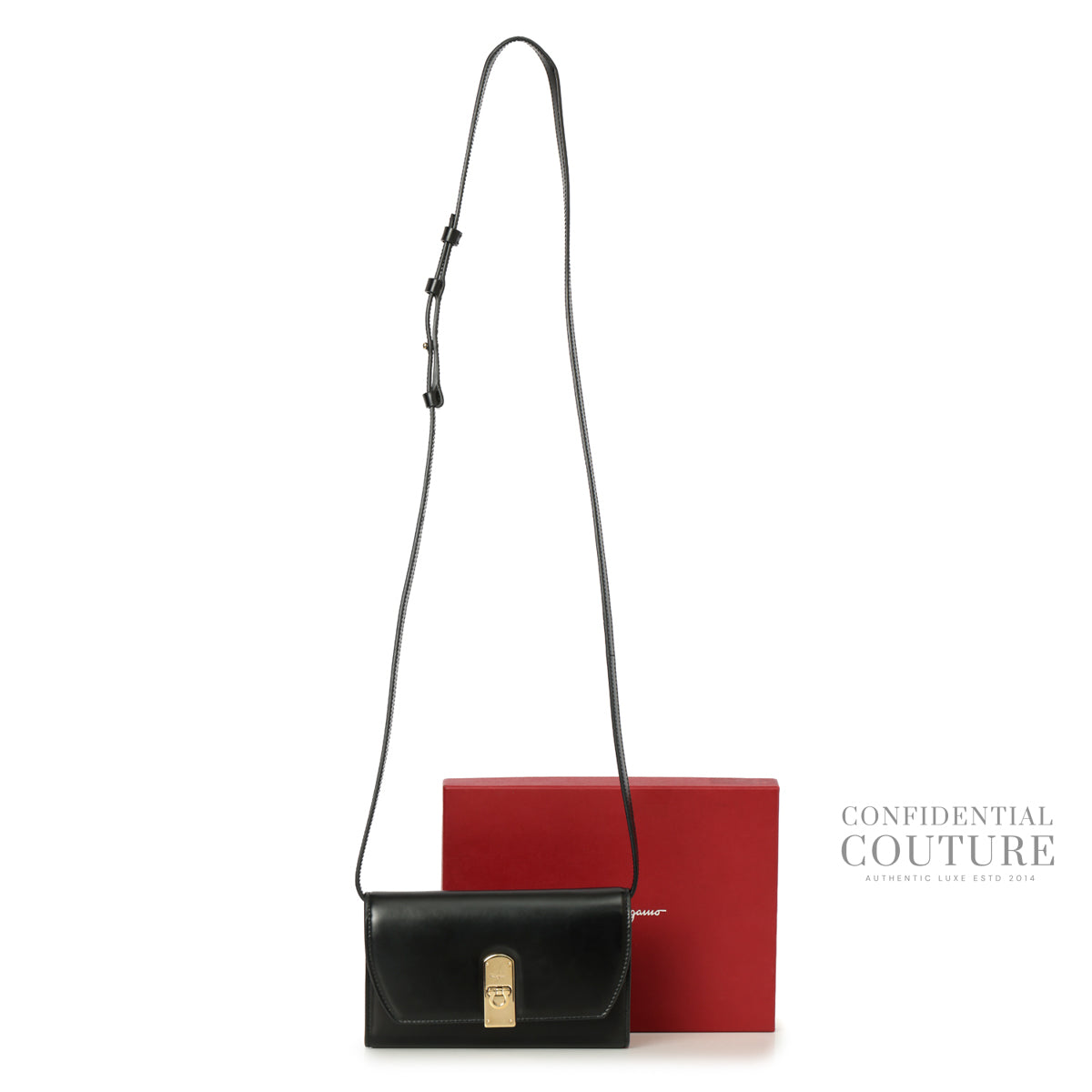 Black Crossbody Trifold Flat Pouch