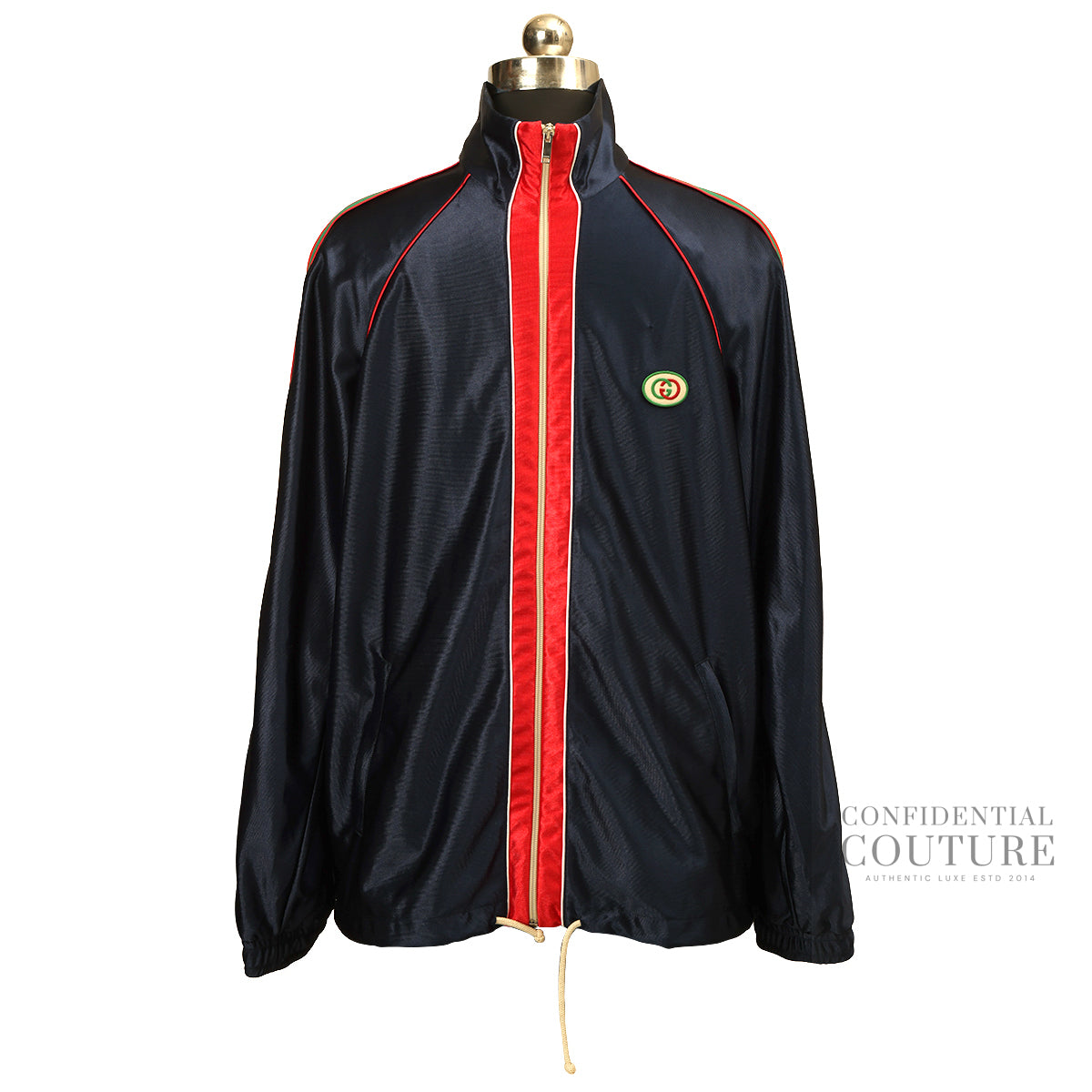 Blue Polyester Jersey Zipper For Men Jacket L
