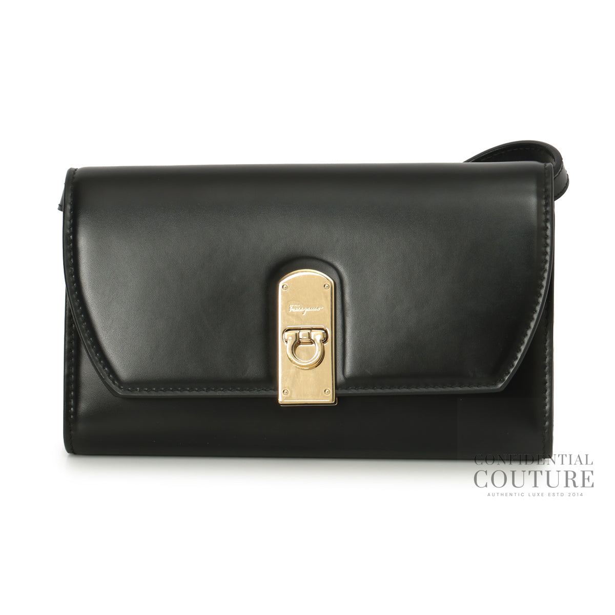 Black Crossbody Trifold Flat Pouch