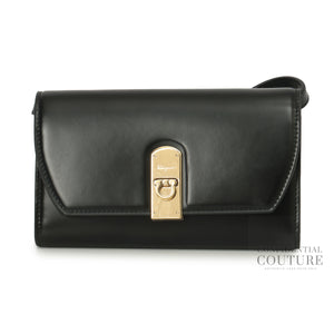 Black Crossbody Trifold Flat Pouch